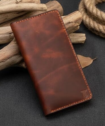 Genuine Leather Bifold Wallet Slim Vertical Card Holder