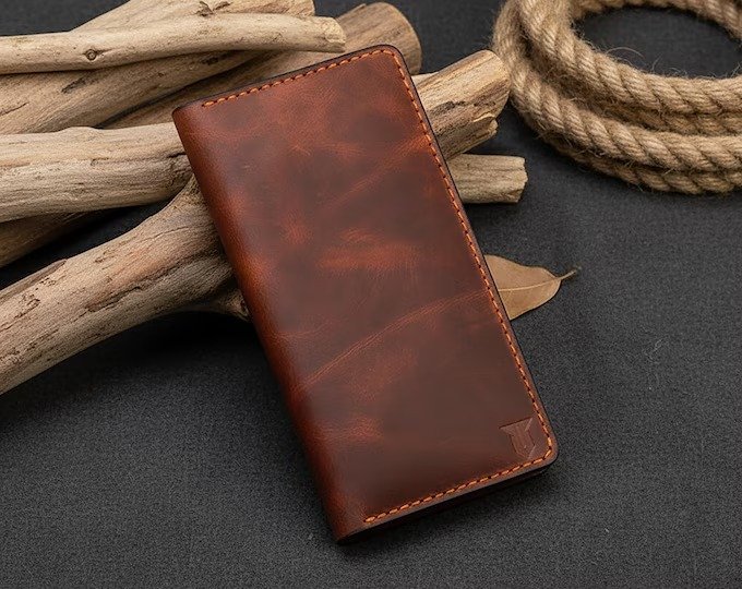 Genuine Leather Bifold Wallet Slim Vertical Card Holder