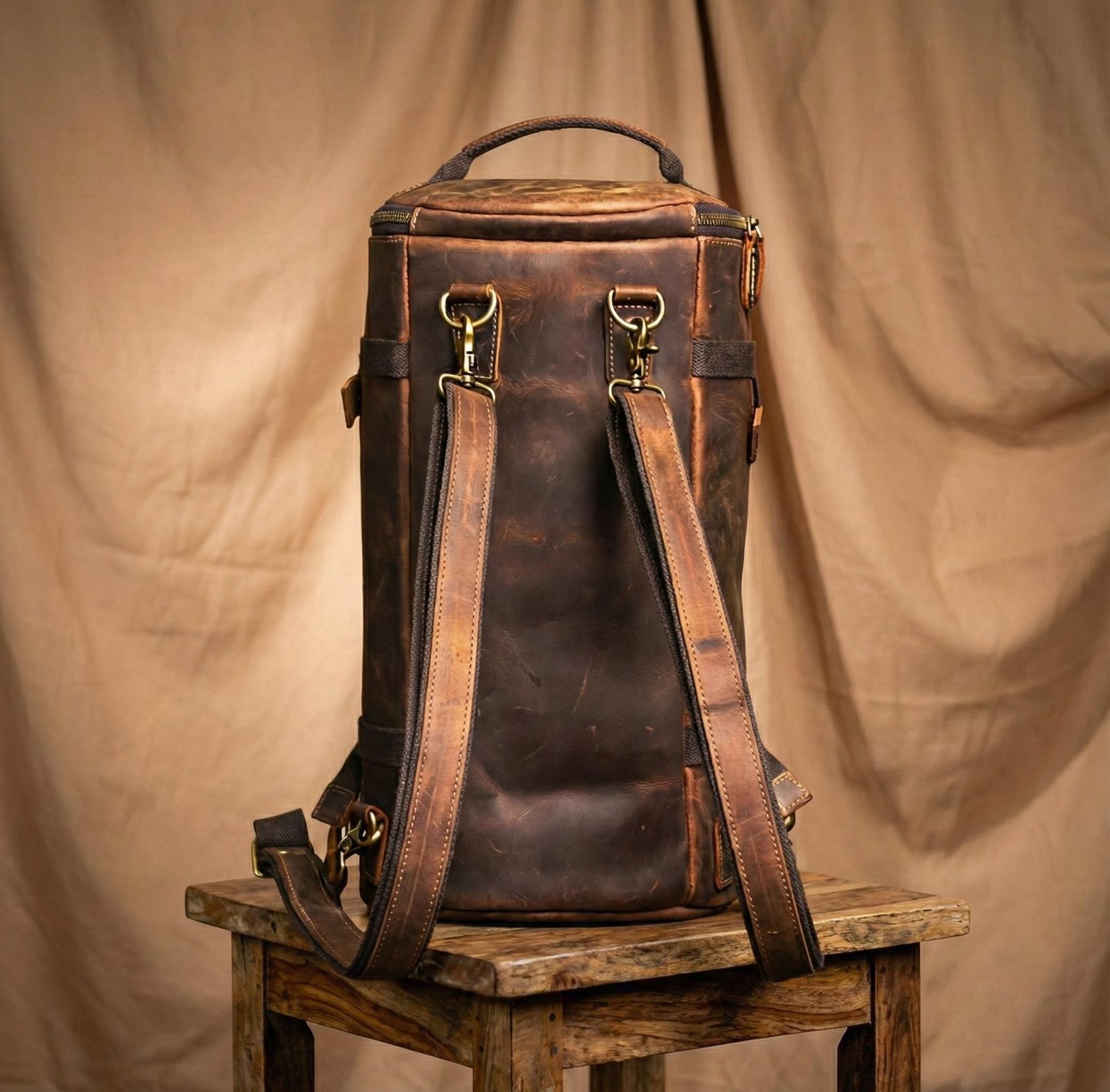 Brown Leather Duffle Bag - Image 2