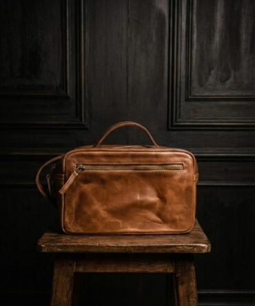 Personalized Leather Toiletry Bag