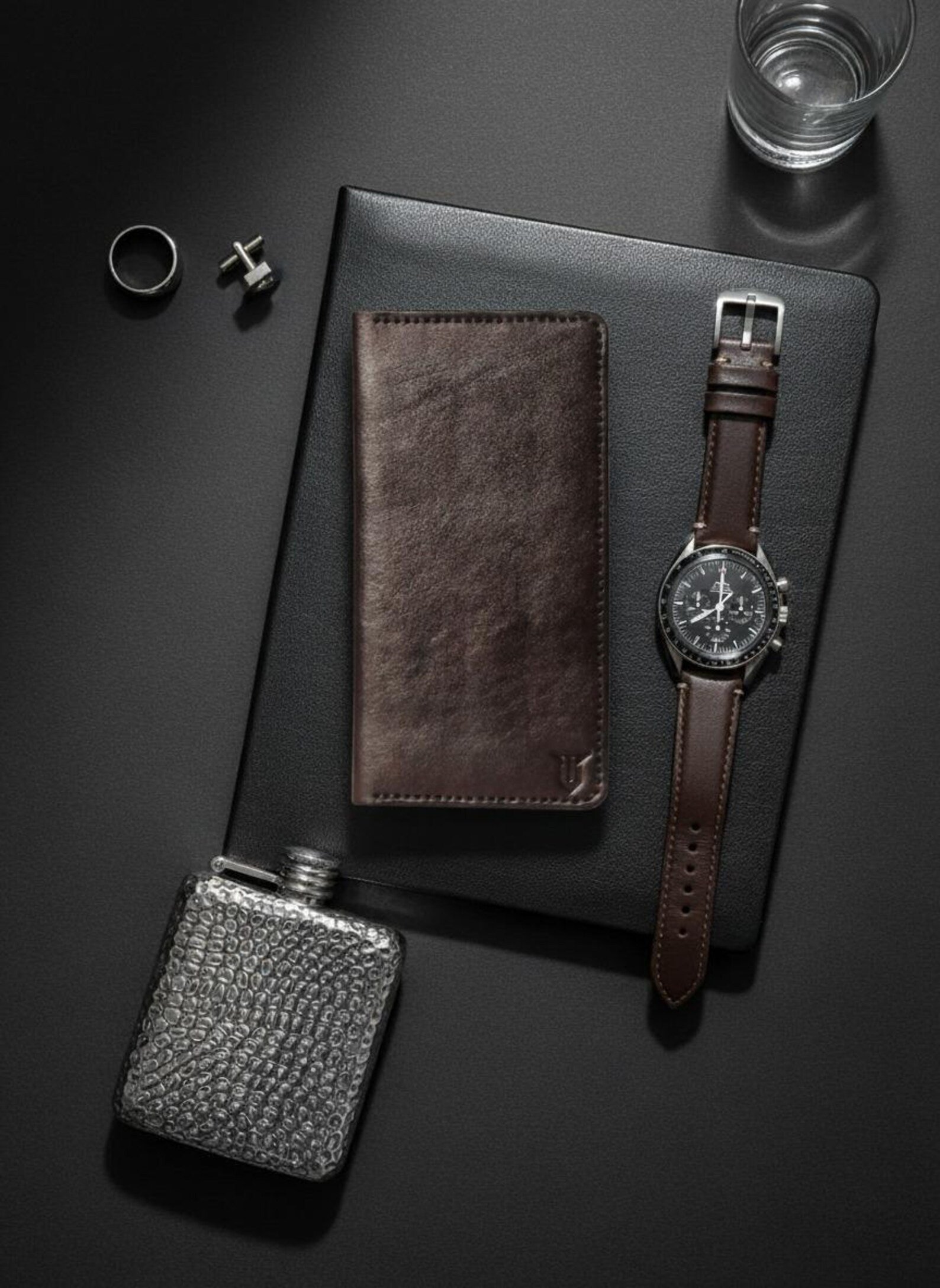 Leather Wallet for Men Dark brown handmade Minimalist Bifold Wallet - Image 3