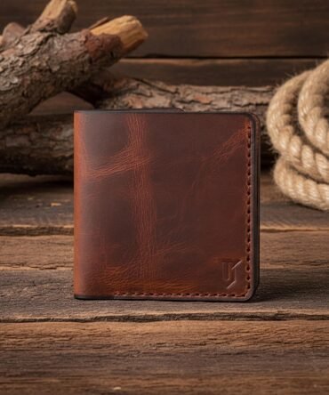 Minimalist Leather Wallet for Men Classic Bifold brown Wallet